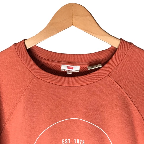 1X Levi’s Vintage Raglan Crewneck Graphic Orange Logo Sweatshirt Long Sleeve - Picture 6 of 11
